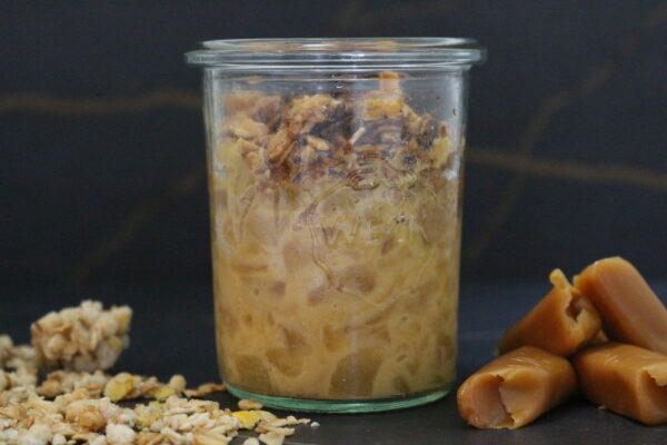 Pommes au caramel beurre salé & granola