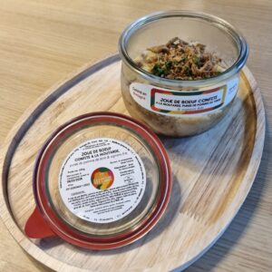 Joue de bœuf confite à la moutarde, purée de pomme de terre & oignons frits x6