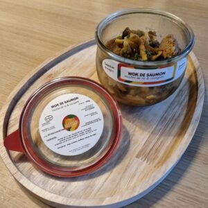 Wok de saumon & nouilles de riz x6